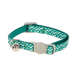 Obojek pro kočky, bílo/zelený