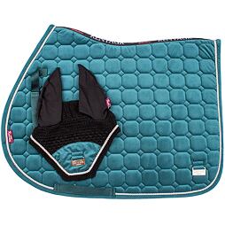 Podsedlová dečka KENTAUR  Samet s náušníky, všestranná, tmavě zelená