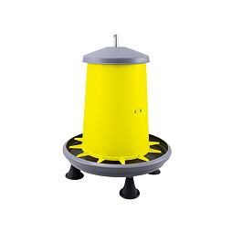 Krmítko tubusové závěsné plastové s víkem, objem 9 l s nožkami, žluté