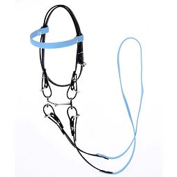 Uzdečka bez nánosníku pro hobby horse LarDen, sv.modrá čelenka,vel. M