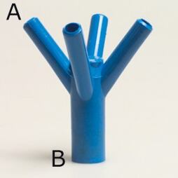 Rozvodka čtyřcestná dezinf. modrá