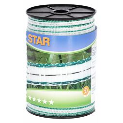 Ohradníková páska 12mm 200m STAR bílá/zelená