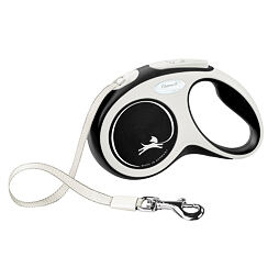 Vodítko Flexi Leash New Comfort Strap pro psy, černé - 8 m