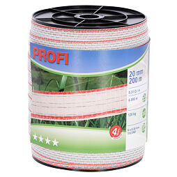 Ohradníková páska PROFI 20mm 200m bílá/červená