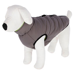 Kabátek pro psy oboustranný Charmonix, šedá/neonově žlutá