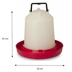 Klobouková bajonetová napáječka pro drůbež s držadlem a zátkou 15 l