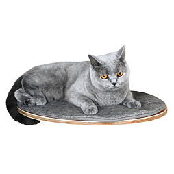 Odpočívadlo pro kočky oválné nástěnné Tofana, 50 x 35 x1,5 cm, šedé