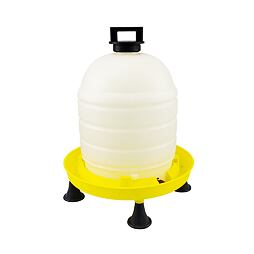 Ruční plastová napáječka s vrchním plněním 15 l, s nožkami žlutá