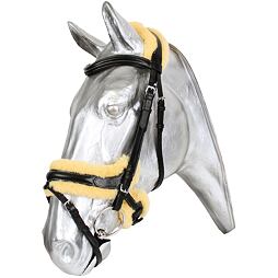 Uzdečka kožená anatomická KenTaur s beránkem, černá