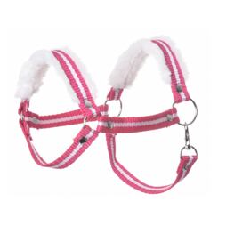 Ohlávka pro hobby horse LarDen s beránkem, červený proužek, vel. M