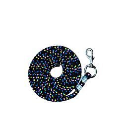 Vodítko KENTAUR pletené s niklovou karabinou, multicolor/černá