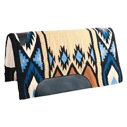 Westernová deka pod sedlo LproWest Arlington modro-hnědá, vel: 75 x 75 cm