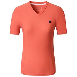 Tričko Covalliero S/S 2025 dámské, korálová