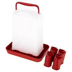 Plastová napáječka s nožičkami, 5,5 l, červeno-bílá