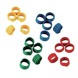 Kroužky na slepice, spirálové, 20mm, 100ks/bal - mix 4 barev