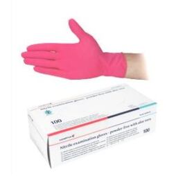 Nitrilové vyšetřovací rukavice CVET bez pudru S, 100ks/bal s aloe vera