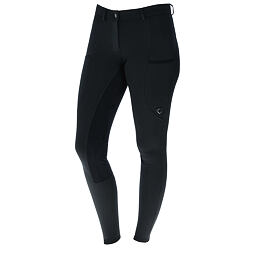 Dámské jezdecké rajtky s koženým sedem Covalliero A/W 2023, černá