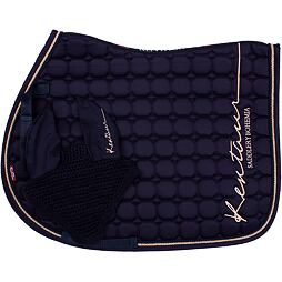 Podsedlová dečka KENTAUR  Rose Gold s náušníky, všestranná, tmavě modrá