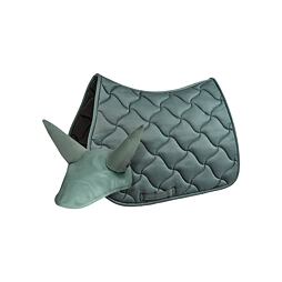 Podsedlová dečka + čabraka EQUILINE Rombo Fluid, všestranná, světle zelená