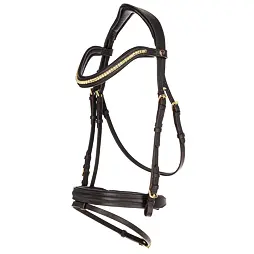 Uzdečka kožená Covalliero Clincher, hnědá