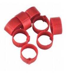 Kroužek zámkový na slepice 12mm, 100ks/bal - červená