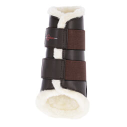 Drezurní kamaše Fleece přední hnědé COB