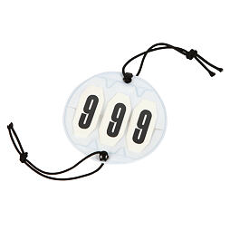 Turnajová čísla, 3 čísla, průměr 9cm, gumička, pár