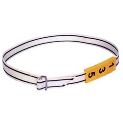 Krční řemen s kovovou sponou bílý - 120 cm