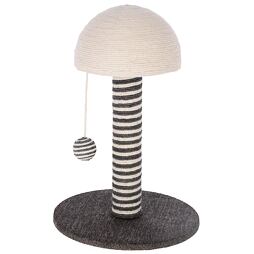 Škrabadlo pro kočky s hračkou Funghi, 30 x 30 x 42 cm, bílá/šedá