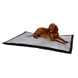 Cestovní deka pro psy, 140 x 100 x 4 cm, černo/šedá
