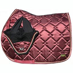 Podsedlová dečka KENTAUR  Saten s náušníky, všestranná, tmavě vínová