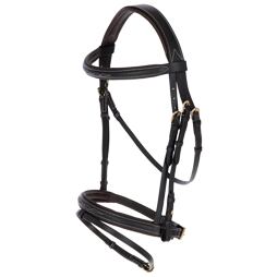 Uzdečka kožená Covalliero Classic, hnědá, vel. Full