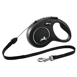 Vodítko Flexi Classic Rope pro psy, vel. S, délka 8m, max. 12 kg, černé