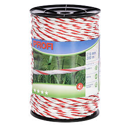 Lanko pro elektrický ohradník PROFI 200m 6mm bílá/červená