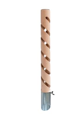 Psí pisoár - dřevo IV - nerezová patka, 40 cm