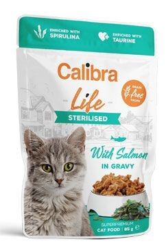 Calibra Cat Life Sterilised Salmon in gravy kapsička pro kočky 85g