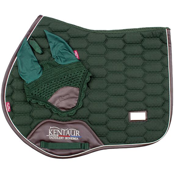 Podsedlová dečka + čabraka na uši KENTAUR, tmavě zelená, vel. Full