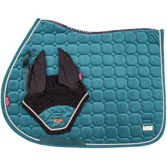 Podsedlová dečka KENTAUR  Samet s náušníky, všestranná, tmavě zelená