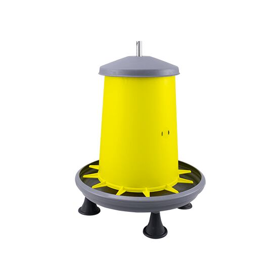 Krmítko tubusové závěsné plastové s víkem, objem 9 l s nožkami, žluté