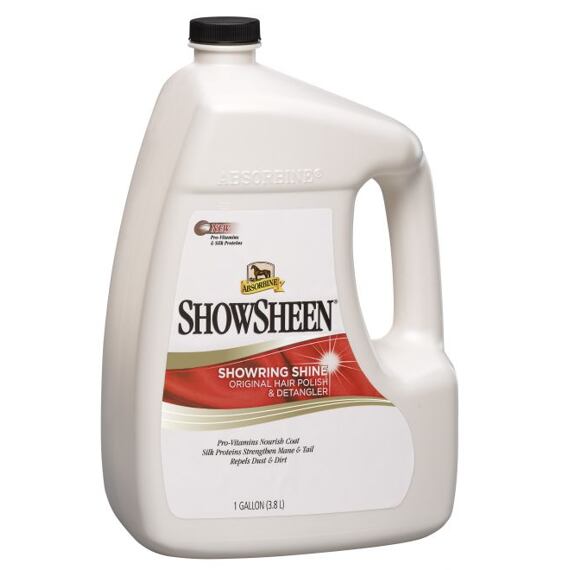 Lesk a rozčesávač na srst, hřívu i ocas Absorbine ShowSheen, kanystr 3,8l