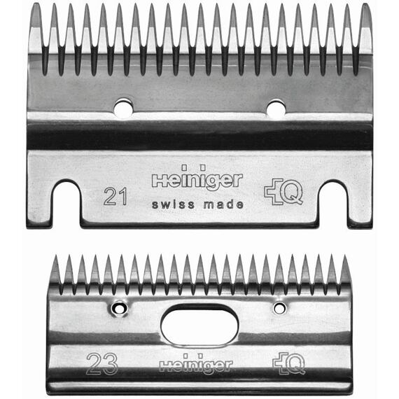 Sada stříhacích nožů Heiniger 21/23 pro čistou a mírně znečištěnou srst koní a skotu