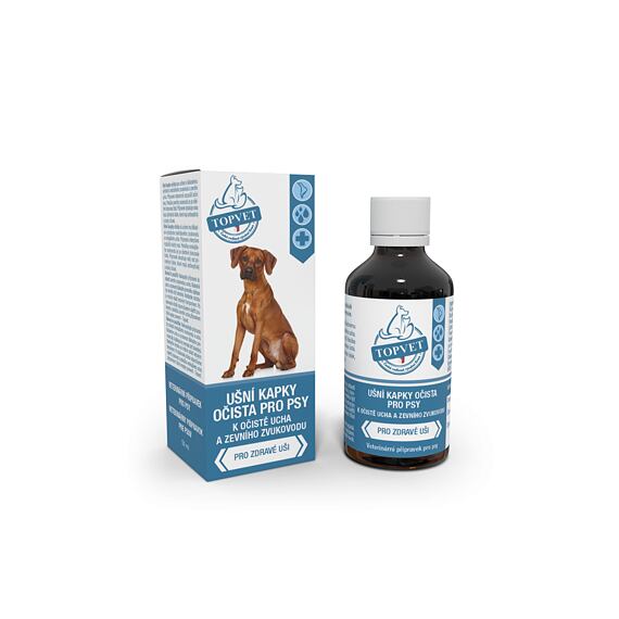 Topvet For Pets Ušní kapky očista pro psy, 50 ml