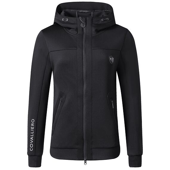 Mikina s kapucí Covalliero S/S 2025 dámská, černá