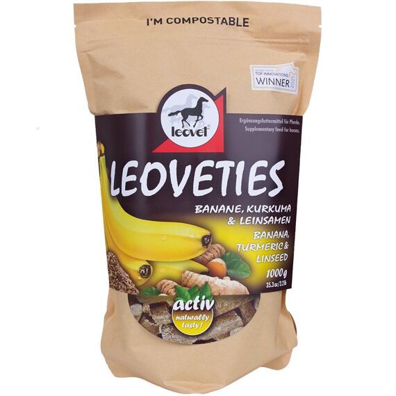 Pochoutky LEOVET Leoveties 1kg, banán-kurkuma-lněné semínko