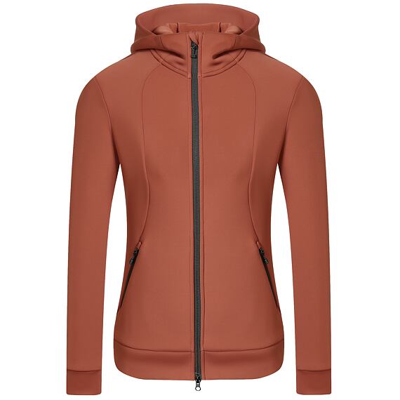 Dámská mikina s kapucí Covalliero A/W 2025, cihlová