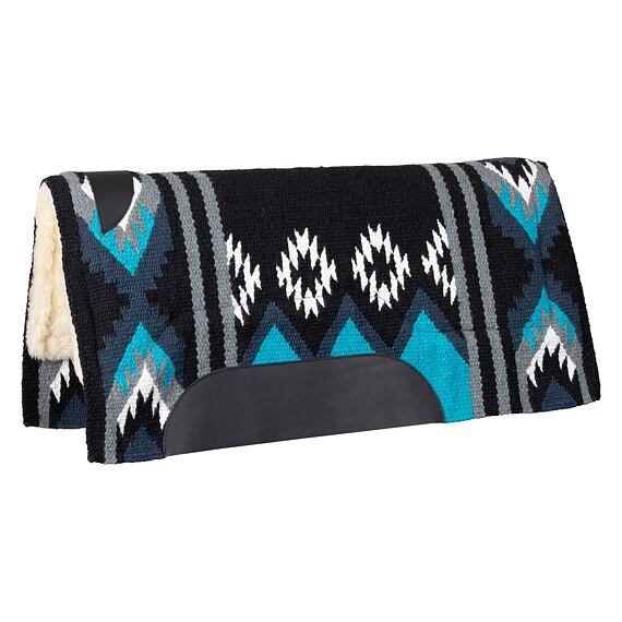 Westernová deka pod sedlo LproWest Arlington, černo/modrá, vel. 85 x 90 cm