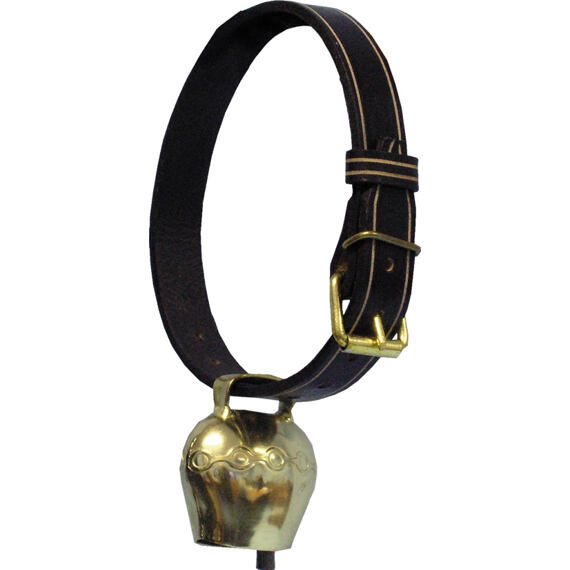 Řemen kožený zdobený pro pastevní zvonce 47 x 125 cm