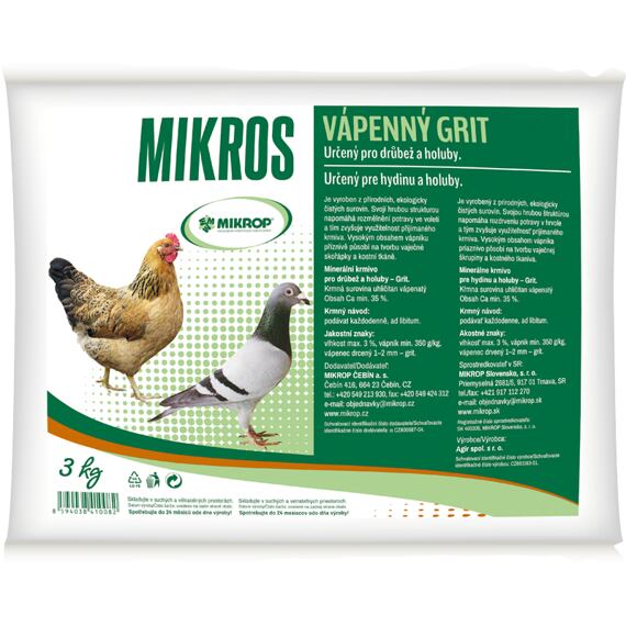 Mikros Vápenný grit 3kg (CZ-BIO-002)