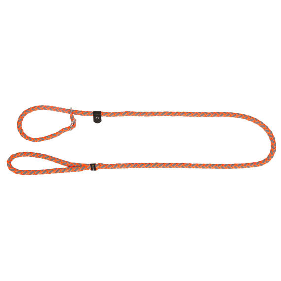 Výcvikové vodítko pro psy s obojkem reflexní Maxi Safe, 170cm x 12mm, oranžové/šedé