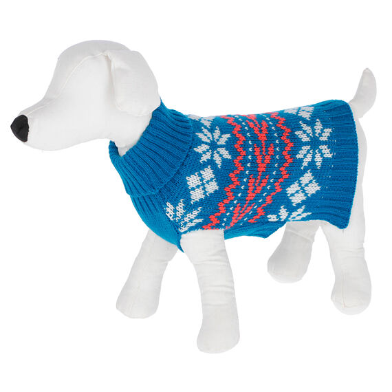 Svetr s norskými vzory pro psy Ellmau, modrý